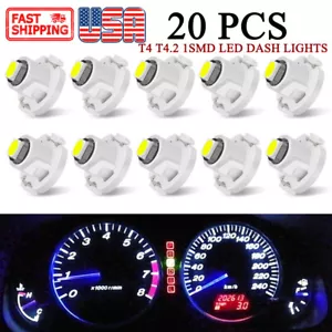 White T4 T4.2 Neo Wedge Dash A/C Climate Control HVAC Switch LED Light Bulb 20X - Foto 1 di 13