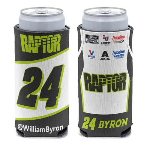 William Byron 2023 Raptor #24 Slim Can Hugger 12oz Cooler Cover