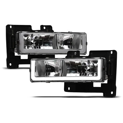 Topline For 1992-1999 C/K Suburban/Tahoe/Yukon LED Strip Bar Headlights - Chrome Foto 1 de 4