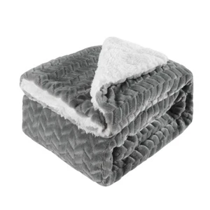 Double Layer Thicken Fleeced Blanket Winter Soft Warm Flannel Blanket 59*47inch - Picture 1 of 15