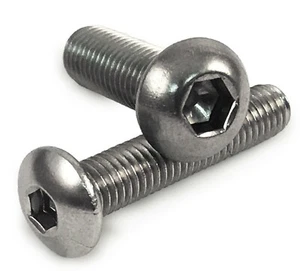 M2 M2.5 M3 Button Head Screws Allen Socket Bolts Domed Hex A2 Stainless Steel - Picture 1 of 1