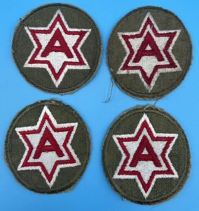 Lot of 3 Vintage WWII US Army 6th Patch Red 6 Point Star A WW2 Embroidered - Picture 1 of 3