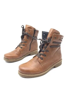 Rieker Botas De Cuero Marrón Para Mujer T.38 US.7,5 UK.5 - Imagen 1 de 4