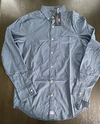 Vineyard Vines Small Classic Fit Murray Button Shirt Blue Plaid NWT Retail $115 - Image 1 of 4