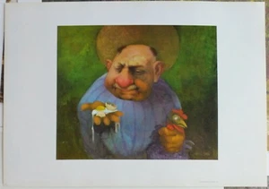 CHARLES BRAGG YOLK the Riddle Lithograph 1974 US Artist Chicken or the egg art - Picture 1 of 3