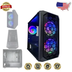 Modern Gaming PC Case – Micro-ATX, Tempered Glass, RGB Lighting & Air Cooling - Picture 1 of 11