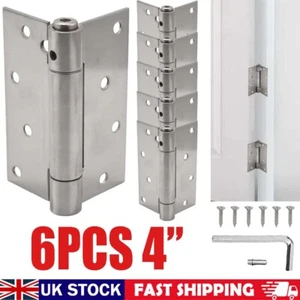 6X 4" 100mm Self Closing Adjustable Single Action Spring Hinges Fire Rated - Picture 1 of 9