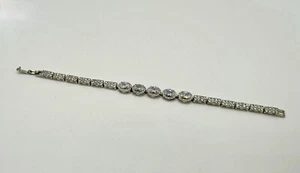 Beautiful 18k White Gold Filled 10ct Lab Created Oval Shape Diamond Bracelet - Picture 1 of 4
