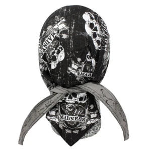 Biker Headwrap Danbanna Deluxe Cotton Du-Rag Cap Doo Rag Bandana Skull Madness - Picture 1 of 2