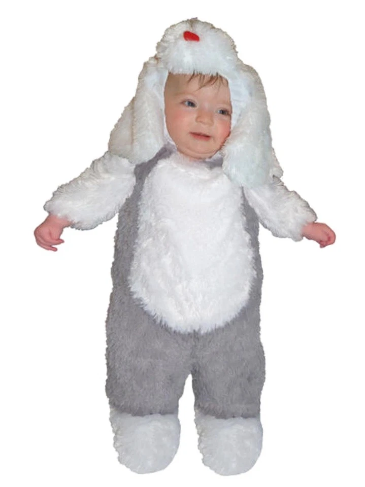 Totally Ghoul Toddler Boys Plush Gray & White Puppy Dog Costume - Image 1 of 1
