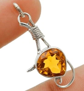 2CT Natural Golden Citrine 925 Sterling Silver Pendant Jewelry @14-4 - Picture 1 of 1
