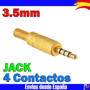 Conector Clavija Jack Macho Para Soldar 3,5 mm - 4 Contactos - Dorado Metal - Imagen 1 de 1