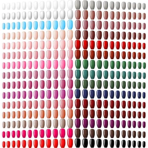 720 Pieces 30 Sets Medium Square Press on Nails Glossy Fake Nails Solid Color Ar - Picture 1 of 12