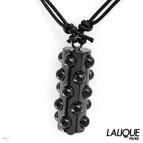 COLLAR COLGANTE LALIQUE MOSSI PLATA ESTERLINA 925 NEGRO CABUJÓN CRISTAL Foto 1 de 3