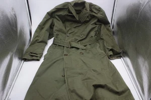 Vintage 50er OG 107 ? Militär Trenchcoat Herren L/XL kurz Army grün Canvas - Bild 1 von 4