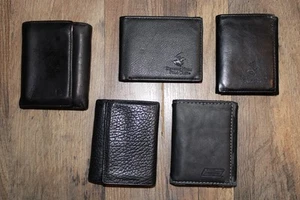 Lot Of 5 Leather Wallets Tri/double Fold Dickies, Novin, Polo Club Used! - Picture 1 of 4