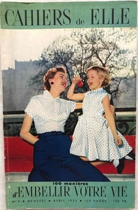 CAHIERS DE ELLE n° 9 Avril 1953 ancienne revue mode pratique par Christian DIOR - Picture 1 of 7