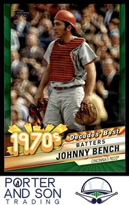 Johnny Bench Decades' Best Green Parallel 2020 Topps #DB-41 Cincinnati Reds - Picture 1 of 2