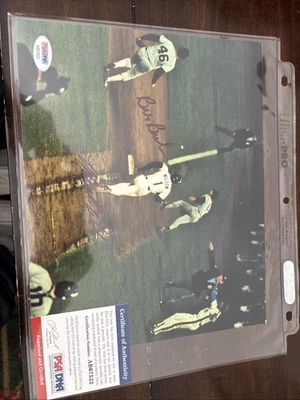 Autographed 8x10 Photo Of Bill Buckner And Mookie Wilson, World Series 1986. - Image 1 of 3