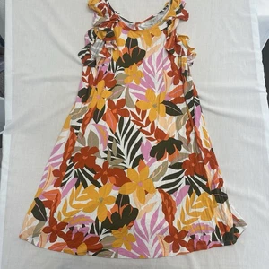 LOFT Tropical Floreale Increspato Senza Maniche Swing Abito Medio Resortwear Femminile - Foto 1 di 7