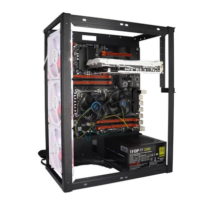 Open Stand-Up and Stackable PC Case Supports EATX ATX M-ATX ITX Motherboards - Image 1 of 4