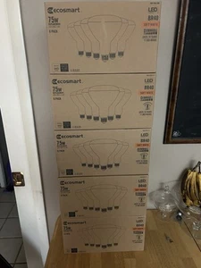 5x 6 Pack Eco-Smart LED Light Bulb 75 Watt Equivalent BR40 Replacement Dimmable - Picture 1 of 2
