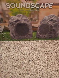 NUEVO Par de Altavoces Roca Bluetooth Gris/Gris Exterior Paisaje Piedra Inalámbricos - Imagen 1 de 15