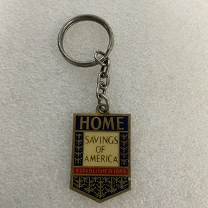 Vintage Home Savings of America Metal Keychain Bank Promo Taiwan 1889 Logo - Picture 1 of 6