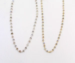 Collana in argento sterling 925 con perle di labradorite placcato oro - Foto 1 di 13