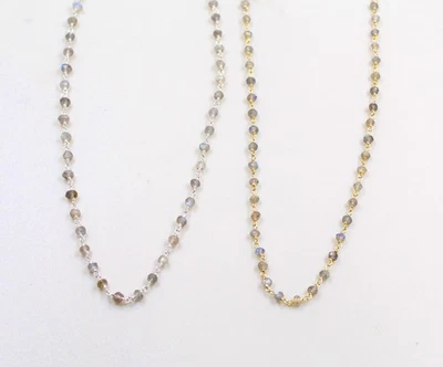 Collana in argento sterling 925 con perle di labradorite placcato oro - Immagine 1 di 4