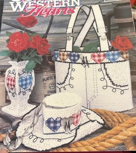 Vintage seltenes Annie's Attic Country Western Herzen Nadelspitze 1992 Muster - Bild 1 von 7
