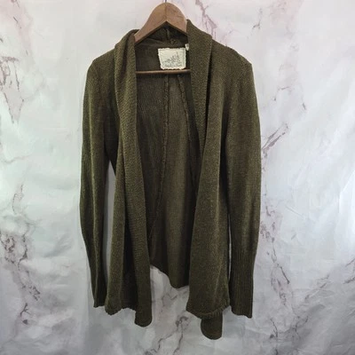 Suéter Anthropologie Mujer Pequeño Marrón Cárdigan Abierto Lino Angel Of North  Foto 1 de 4