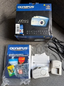 Boxed Olympus Digital Camera Mju Mini 4.0MP Silver & Charger No battery Untested - Picture 1 of 9