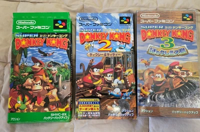 Donkey Kong Country 1 2 3 Trilogy (Super Famicom Japan) – Boxed w/ Manuals - Image 1 of 4