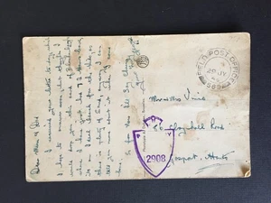 T GB 1945 FIELD POST OFFICE 569 PMK ON POSTCARD CENSOR 2908 TO GOSPORT GB - Picture 1 of 2