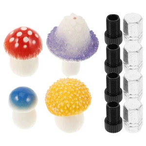 4 Pcs Valve Core Set Decoration Cute Mushrooms Tire Caps Bike Stem - Picture 1 of 12