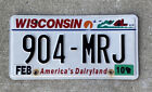 Vintage Wisconsin License Plate America's Dairyland 904-MRJ Auto Car Garage Barn