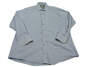 Twillory Dress Shirt Blue check Cotton Button Down Men's 16.5 L Nice. - Picture 1 of 5
