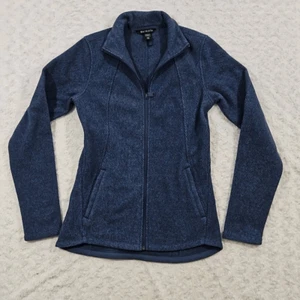 Athleta Damen XXS Kinderwagen Vlies mit durchgehendem Reißverschluss Chrom blau lässig warm gemütlich Lounge - Bild 1 von 8