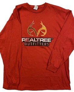 Men's Graphic Long Sleeve Tee (M) 38-40 Red "Realtree Outfitters" Gifting! New! - Picture 1 of 3