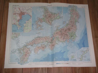 Mapa vintage de Japón 1958/escala 1:2.500.000/mapa insertable de Tokio Foto 1 de 4