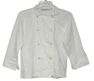 Williams-Sonoma Kids Chef Jacket White Cotton Double-Breasted Long Sleeves S/M - Picture 1 of 6