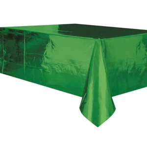 Rectangular Metallic Green Foil Tablecloth Cover Christmas Xmas Party Decoration - Picture 1 of 1