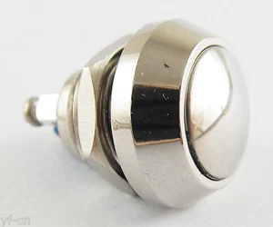10x Silver Metal Round Dome Push Button Momentary Waterproof Switch 12mm QN12-A3 - Picture 1 of 5