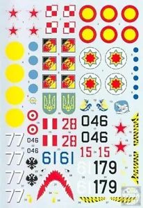 Hi Decal 1/48 MiG-29 Fulcrum B Sharkmouth Russian Ukraine Polish German + More - Picture 1 of 3