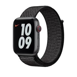 Genuine Apple Nike Nylon 42mm / 44mm/45mm Sport Loop Watch Band Strap  - Black