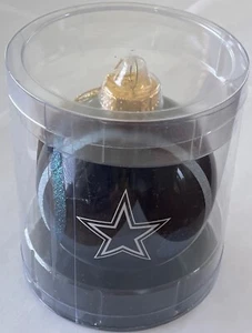 NFL Dallas Cowboys 3" Colored Glass Ball Christmas Tree Ornament Football - Picture 1 of 1