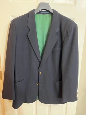 VTG Hugo Boss 20 Men's Wool & Cashmere Blazer Jacket Black Green Lining, Germany - Image 1 of 4