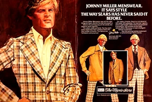 SEARS MEN'S STORE—JOHNNY MILLER MENSWEAR—1976 2 PAGINE RIVISTA PUBBLICITÀ ANNUNCIO - Foto 1 di 1