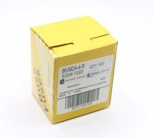 100pc Box MDA-4 4A Bussmann Time Delay Fuse 4 Amp 250 Vac Amps Slow Blow Acting - Picture 1 of 2